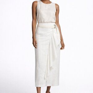 Brunello Cucinelli white cotton polyamide skirt size 10
